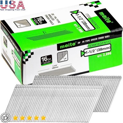 16 Gauge 20 Degree Galvanized Finish Nails Rust Resistant Woodworking US
