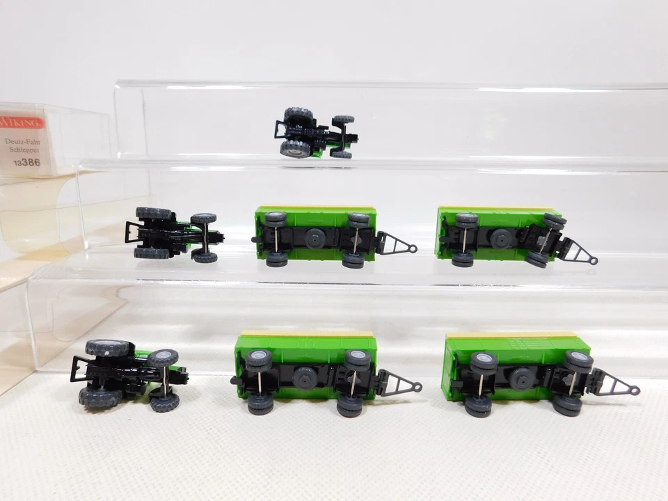 3X Wiking H0 1:87 Modello Schlepper Deutz Fahr 26 386 13 386 Mint+Box #EE999-0,5 - Immagine 3 di 4