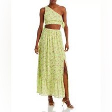WAYF Floral Yellow Summer Maxi Dress Sz Small