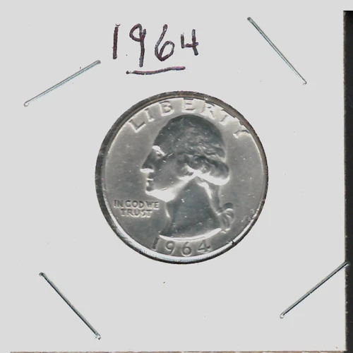 1964 Silver  Washington Quarter (ALMOST UNCIRCULATED  "AU")