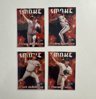 1998 Fleer Tradition Smoke 'n Heat Lot Of 4 Cone Maddux Martinez Schilling