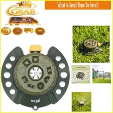Heavy-Duty Metal 9-Pattern Sprinkler 1115 sq ft Coverage Green