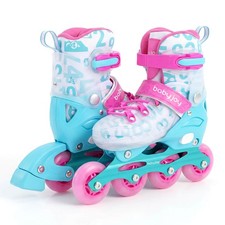 Kids Inline Skates for Boys Girls, 4-Size Adjustable Illuminating Roller Skates