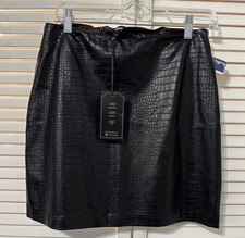 Mini Skirt Juniors Medium Faux Leather Classy Old School Biker Summer