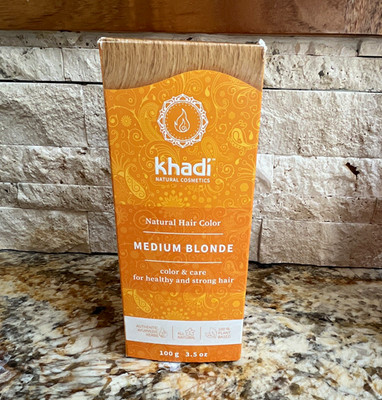 khadi Natural Hair Color Hair Dye Medium Blonde Powder Plant Based 100g/3.5oz