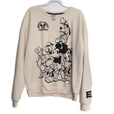 Mickey Mouse  Friends Size XL Cream Sweatshirt Disney Unisex Casual Pullover
