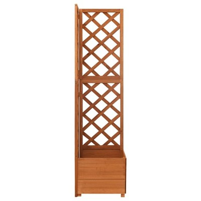Planter Flower Box Trellis Raised Bed Outdoor Garden Solid Firwood vidaXL
