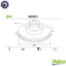 2x BRAKE DISC 197571 FOR CITROEN C4/GRAND/SPACETOURER/PICASSO/II HNY 1.2L 3cyl