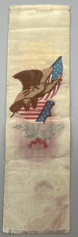 Civil War Era * Eagle, American Flag & Shield Silk Ribbon Patriotic * Rare *
