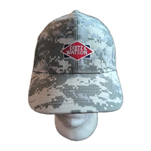 Dietz & Watson Camo Baseball Cap Men's Adjustable Digital Gray Hat Cap