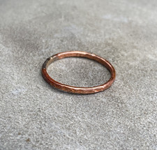Copper Ring Stackable Hammered Rings band Size 10 Wedding Ring Unisex thin 2mm