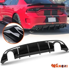 Fits 2015-2024 Dodge Charger SRT Glossy Black OE Style Rear Bumper Diffuser Lip