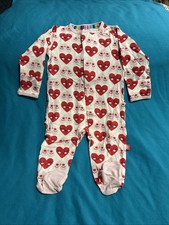 NWOT Magnetic Me 0-3 M Baby Girl Valentine Heart Footie Sleeper