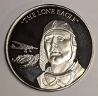 Silver 1973 Lindbergh Flight to Paris Medal ~ .925 Sterling 31.2g The Lone Eagle
