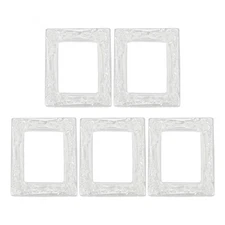 5 Pcs Mini Vintage Frames, 1.5 x 1.2" Resin Tiny Picture Frames, White