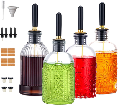 #ad 4 Pack Coffee Syrup Dispenser 7 OZ 200ML Honey Dispenser Small Syrup Bottles w $20.00