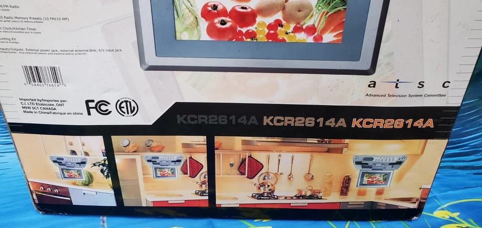 Curtis KCR2614A Undercounter/Under Cabinet 7-Inch TV Clock Radio Chrome New - Image 4 of 4