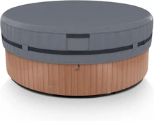 round Hot Tub Cover, 600D Polyester Waterproof for Hot Tub, UV Protection & Wind