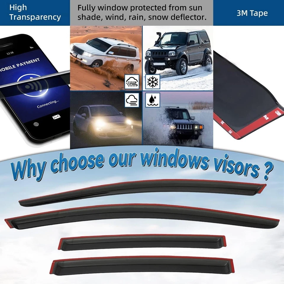 Durable Acrylic Vent Window Visors for Buick LaCrosse 2010-2016 - Sun/Rain Guard Foto 4 de 4