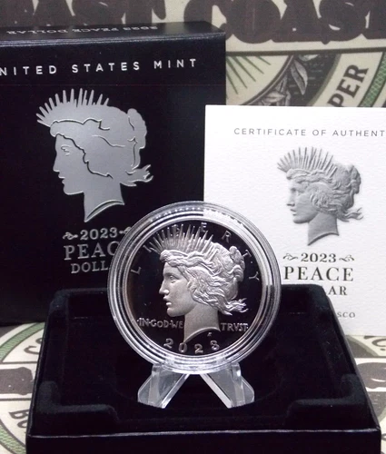 2023 "S" PROOF Silver *PEACE* Dollar $1 Box & COA *SAN FRANCISCO* ECC&C, Inc.