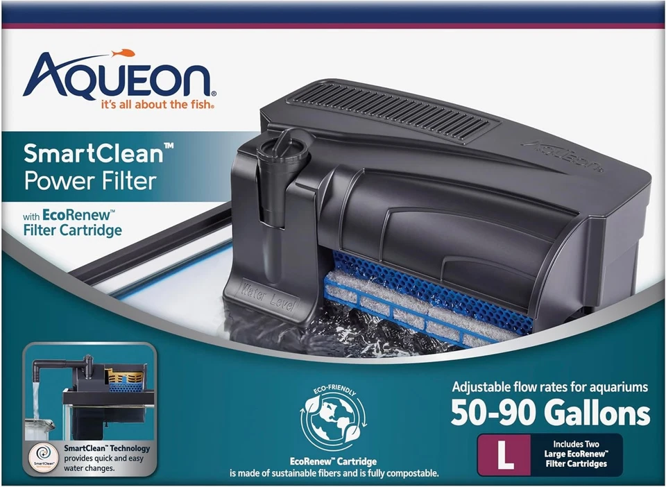 Aqueon Aquarium Fish Tank SmartClean Power Filter with EcoRenew 50-90 Gallons  - Image 2 of 4