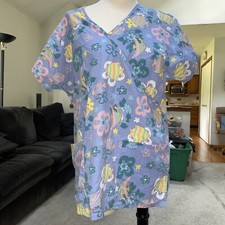 J I T Womens Scrub Top V Neck 2 Pockets Size Small Free Shipping