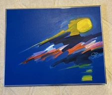 Abstract expressionism Original Oil painting Signed By Artist Framed