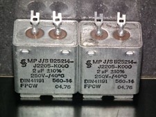 Two NOS vintage Siemens PIO capacitors 2.0 uF / 250V Klangfilm tube audio 2mfd