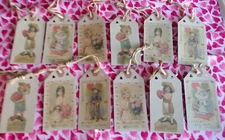 Valentines Day Hang Tags Grungy String Cowboy Clown Heart Scented STPC