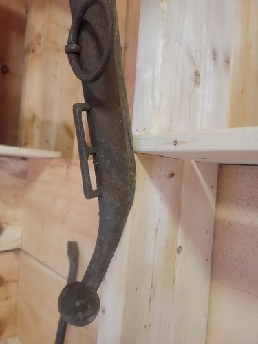 Antique wood horse yoke, ox harness yoke, rusty metal, curved S shape, farm... - Picture 2 of 4