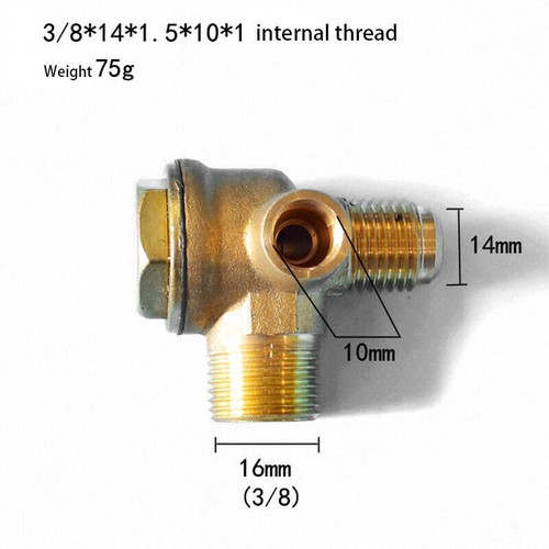Compressore d'aria valvola di ritegno 1/2"" x 3/8"" x 1/8"" 90 gradi a sinistra originale resistente - Foto 16 di 17