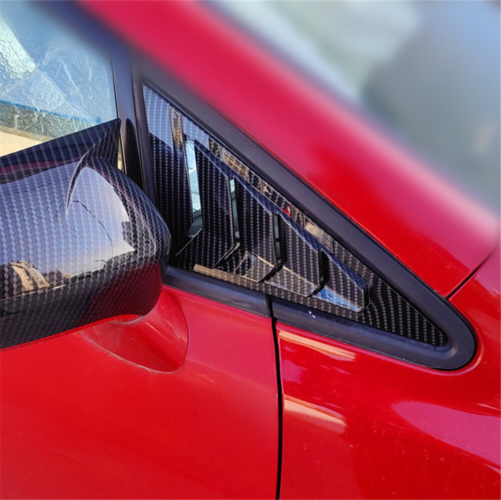 2X Carbon Fiber Look Front Window Louver Shutter Cover For Honda Civic