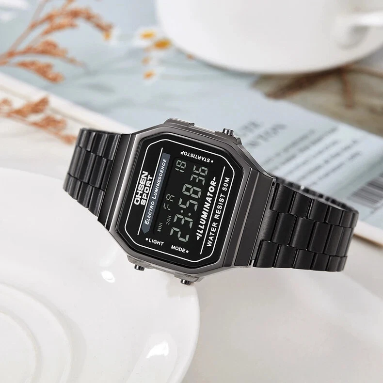 Women Watch Black Waterproof Digital Ladies Watches Outdoor Sport Wristwatches - image 2 of 4