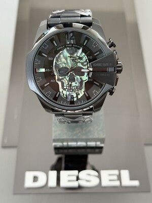 2024 BRAND NEW DIESEL Mega Chief Chronograph Black Mens Watch