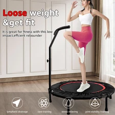 40" Foldable Mini Trampoline Portable Rebounder with Handle, Max Load 440lbs