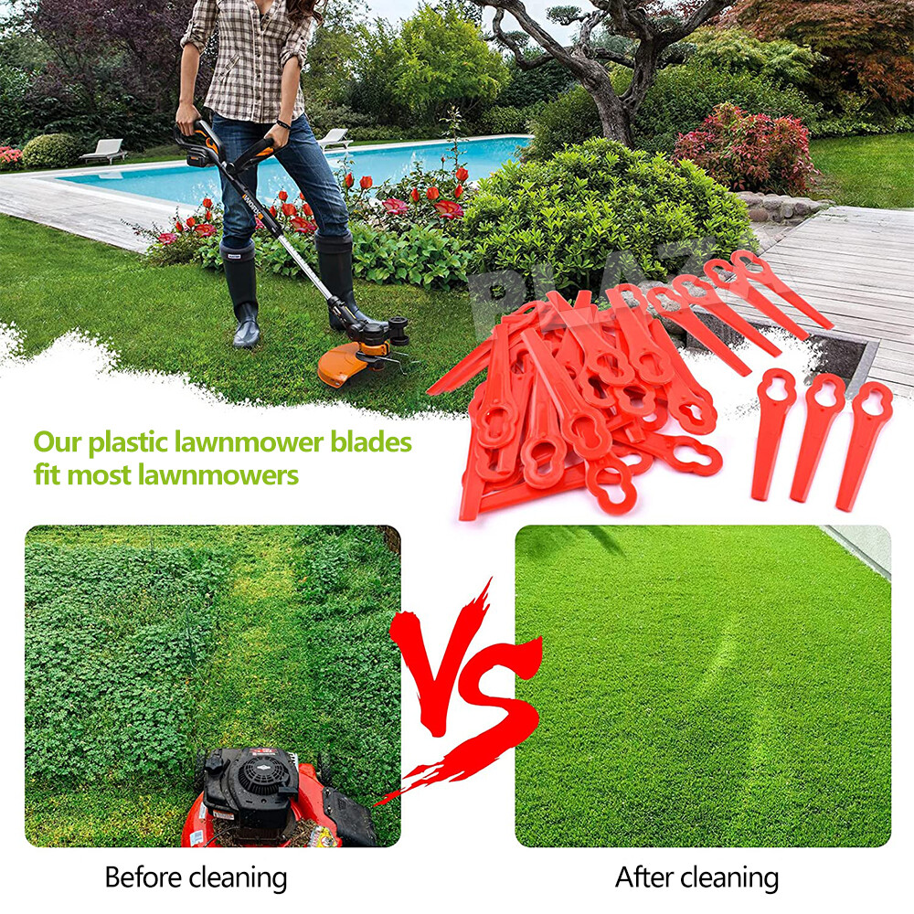 Up to 300pcs Plastic Grass Trimmer Blade For Ozito Kuller Bosh Garden
