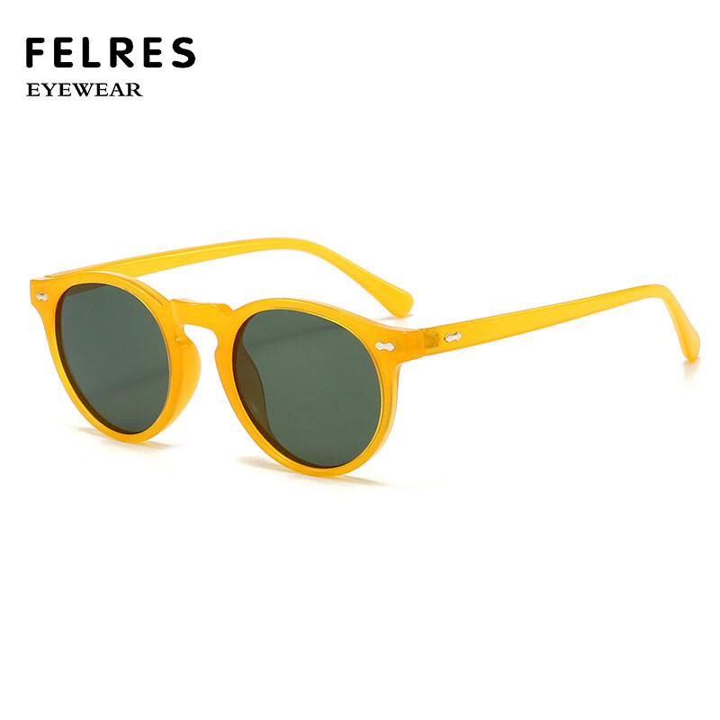 Occhiali da sole rotondi polarizzati retrò unisex moda guida outdoor paralume foto 5