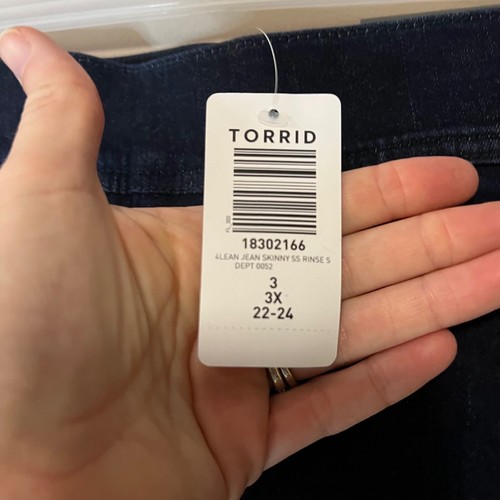 NWT Torrid Lean Jean Dark Blue Skinny Jeans High Waist Womens 3X S Short - Picture 5 of 8