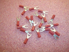 QTY (100) AA-296-08X MOLEX ETC 22-18 AWG  PVC INSULATED SPADE FORK TERMINALS