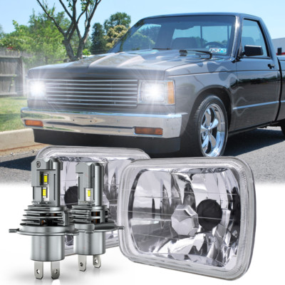 Fit 82-93 Chevy S10 Blazer GMC S15 7X6 Clear LED Headlight Hi/Lo Beam
