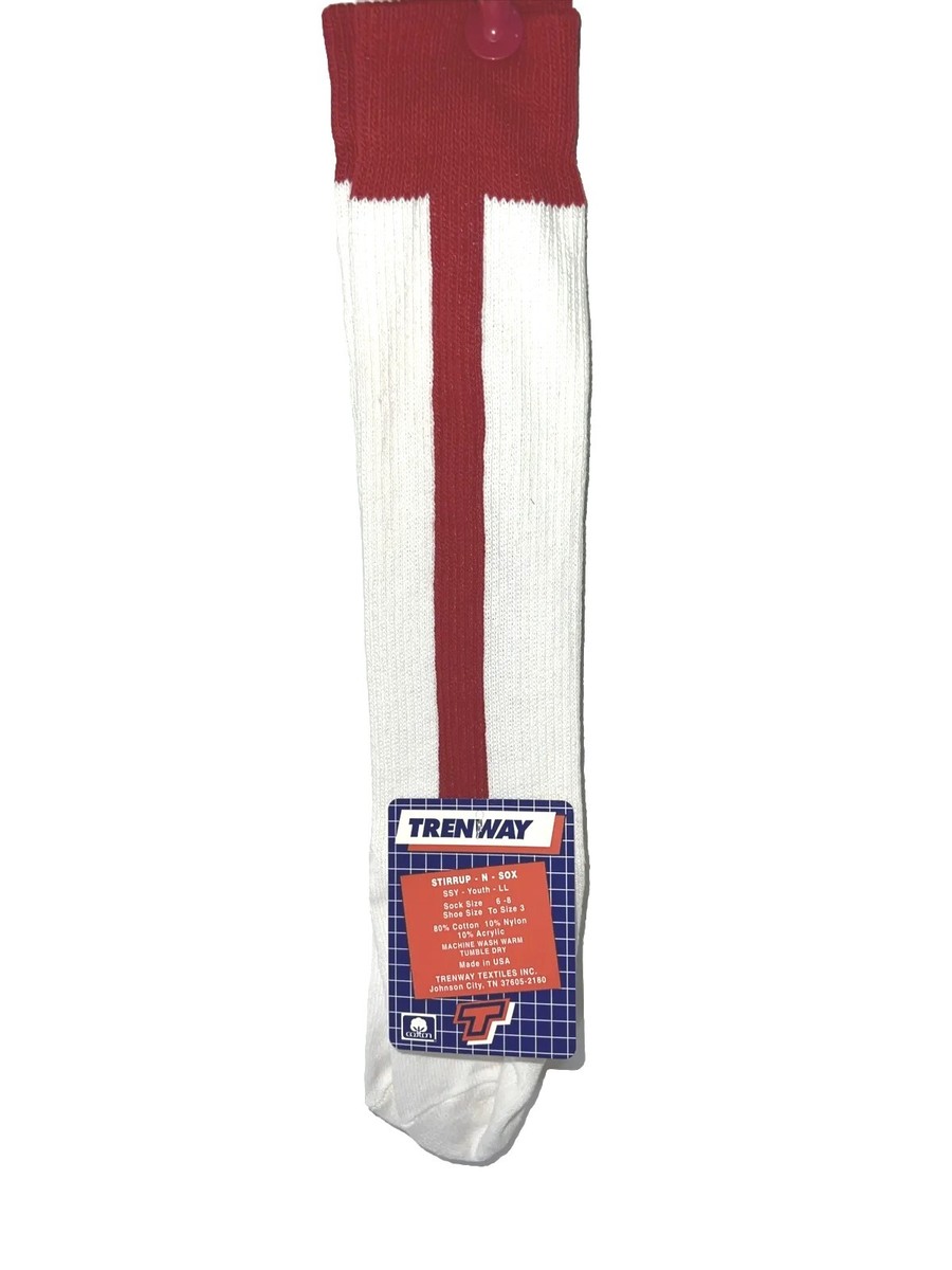 Chaussettes Trenway Vintage Stirrup-N-Sox - Taille 6-8 (enfant) - Rayure Rouge