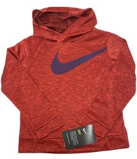 Nike Dry Dri-Fit Long Sleeve Hooded Shirt Red Boys size XS, M, L NEW 28