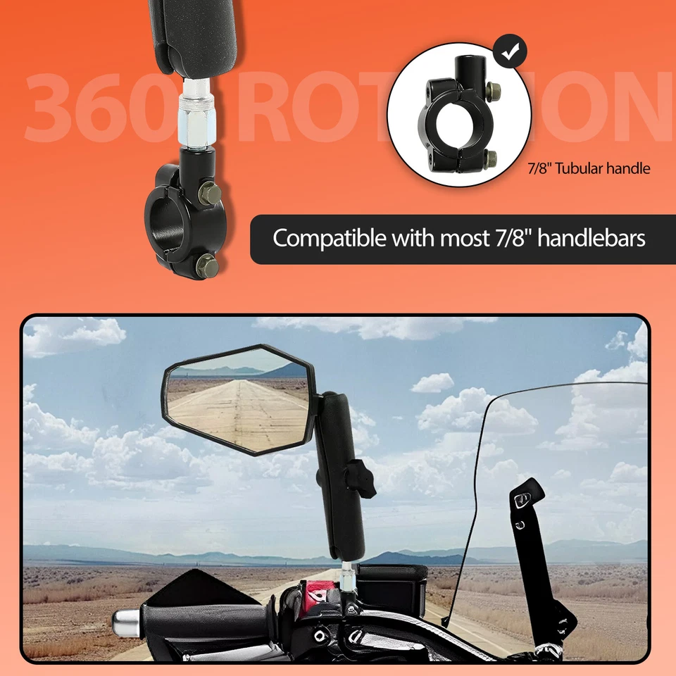 Espejos retrovisores laterales plegables Adventure para motocicleta Suzuki Kawasaki Honda Foto 4 de 4