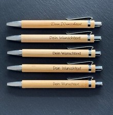 Kugelschreiber personalisiert aus Holz | Kugelschreiber mit Gravur Namen Bambus
