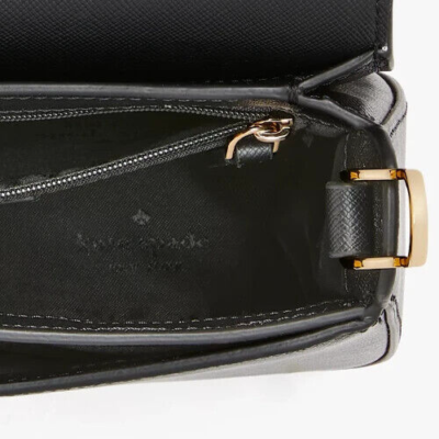 NWB Kate Spade Madison Saddle Bag Black Saffiano Leather