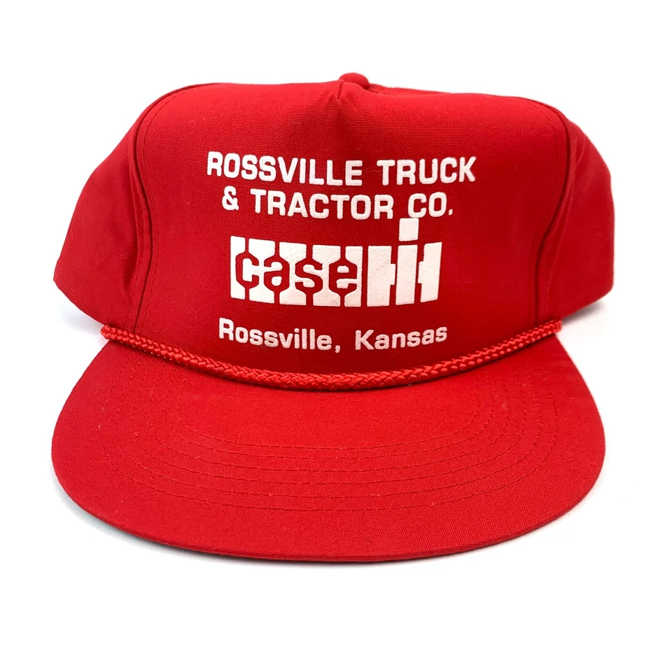Винтажная бейсболка Rossville Kansas Truck & Tractor с красной веревкой кепка дальнобойщика - Изображение 3 из 4