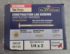 Midwest Fastener 56143 1/4 X 2 Construction Lag Screws 1 1/2 lb. Box