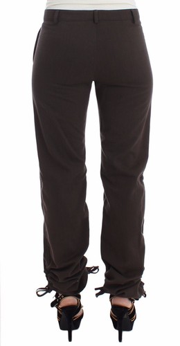 Ermanno Scervino Women Khaki Chino Pants 100% Cotton Solid Casual Trousers IT 38 - Picture 3 of 6