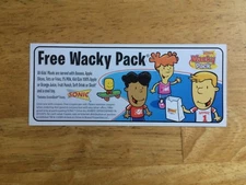 MINT 2009 SONIC P.O.P. ADVERTSING FLYER WACKY PACK NOT WACKY PACKAGES BUT ADD TO