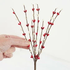 Factory Direct Craft Set of 12 Hand Wrapped Cream and Rich Red Colored Pip 